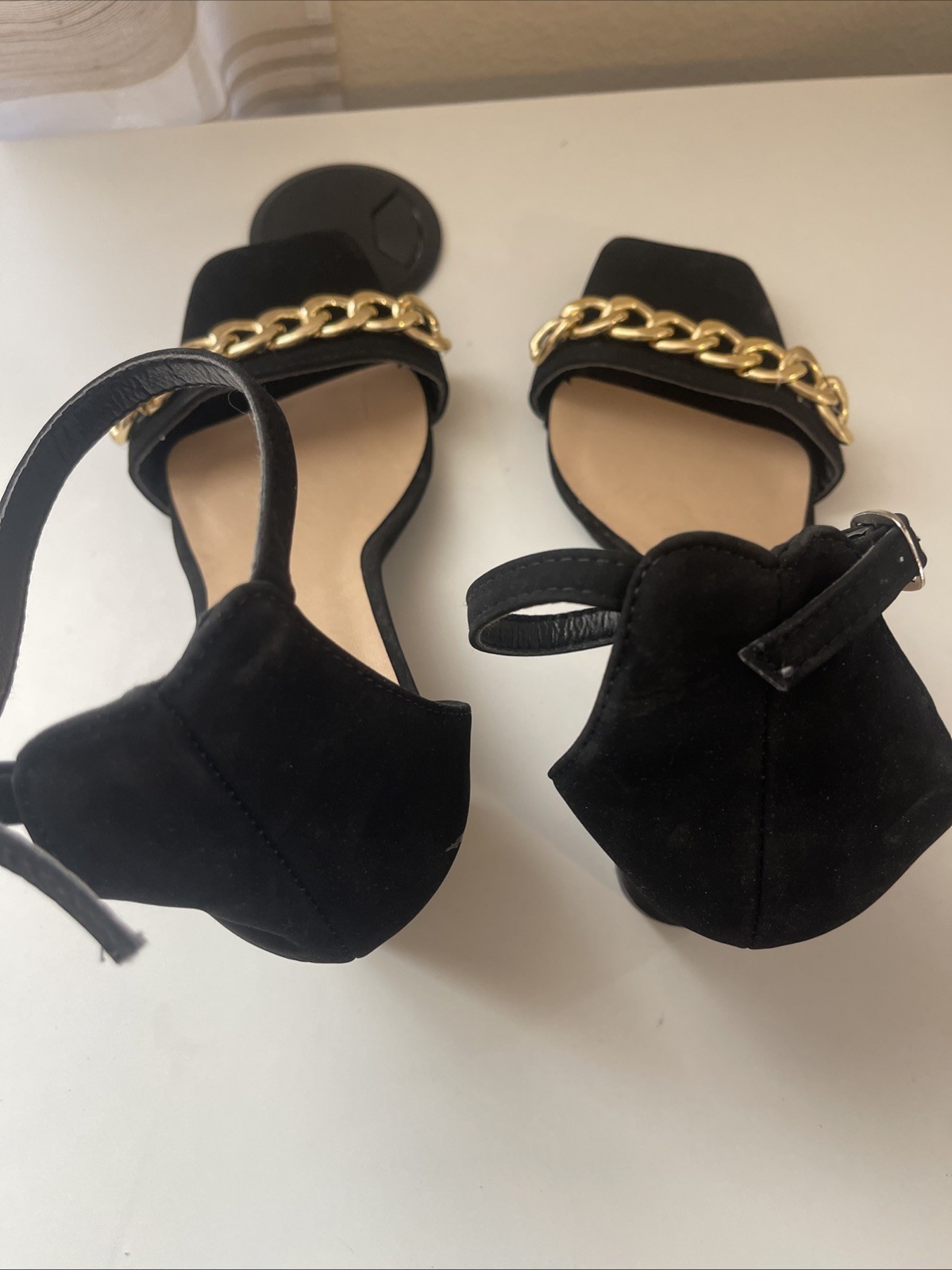 Wells Black Heel Sandals Size 9