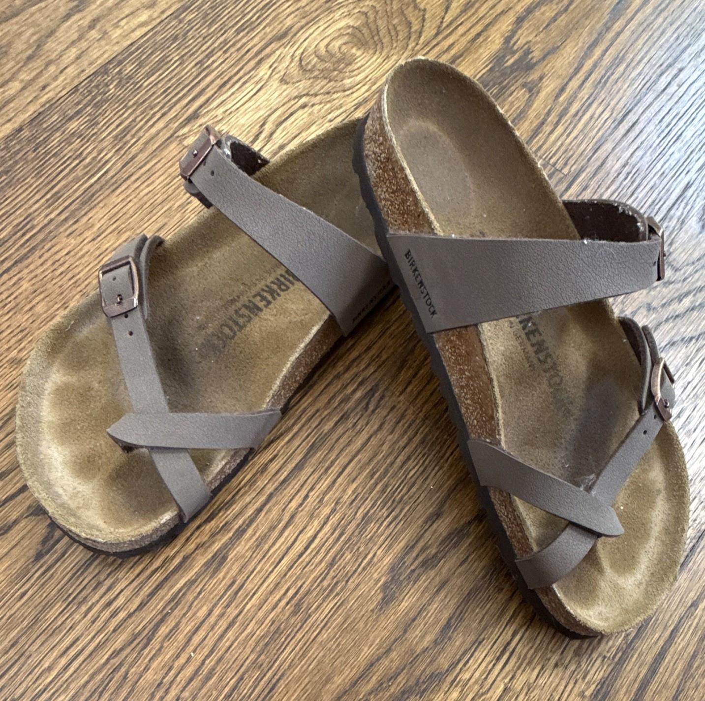 Birkenstock Women’s Gray Strappy Buckle Sandals Adjustable Straps US 7.5