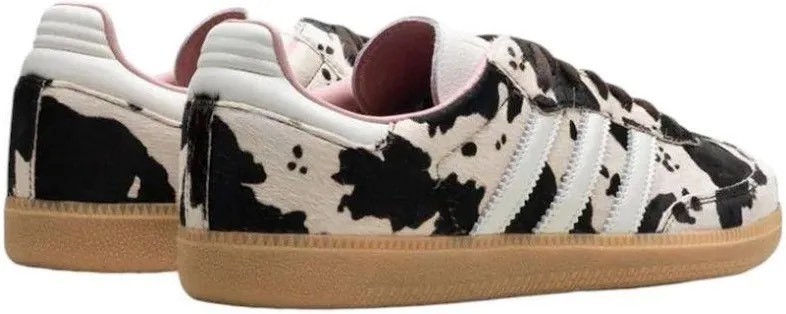 Adidas Samba OG Calf Hair Sneaker Brown/Off White/Pink Cow Print Women’s 9.5 New