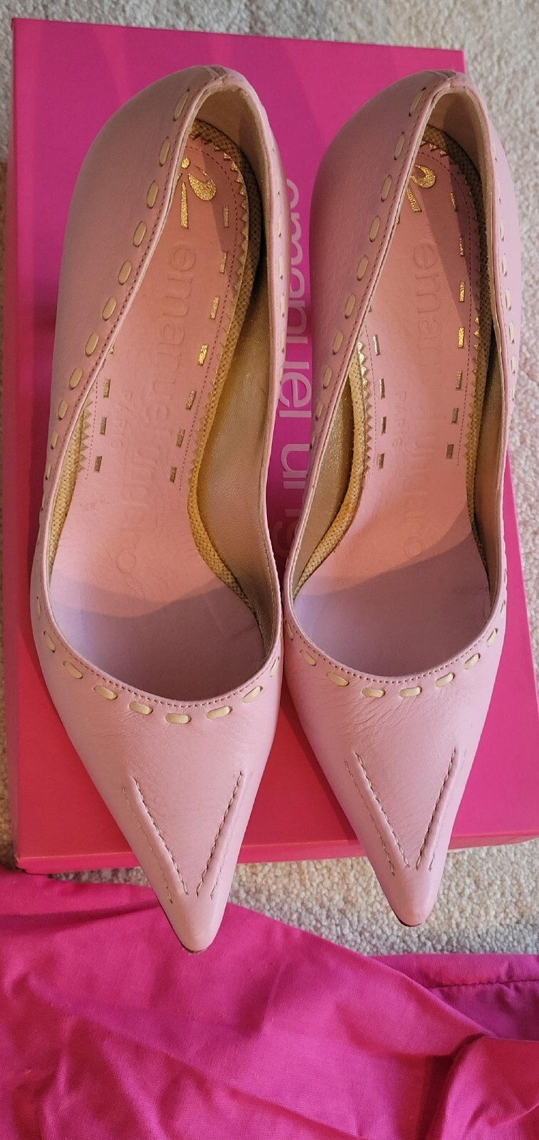 EMANUEL UNGARO PARIS 9cm/ 3.5” heels Light Pink soft leather Pumps – Sz 7M