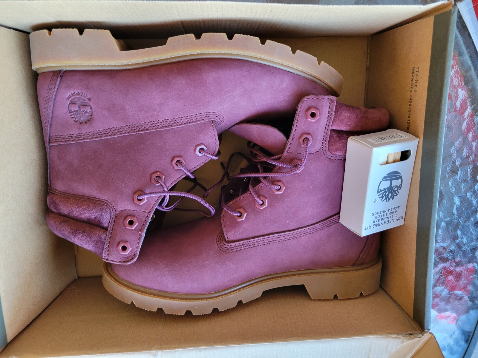 Timberland Linden Woods  Waterproof Boot Burgundy Nubuck Sz 8 A1ZSP  