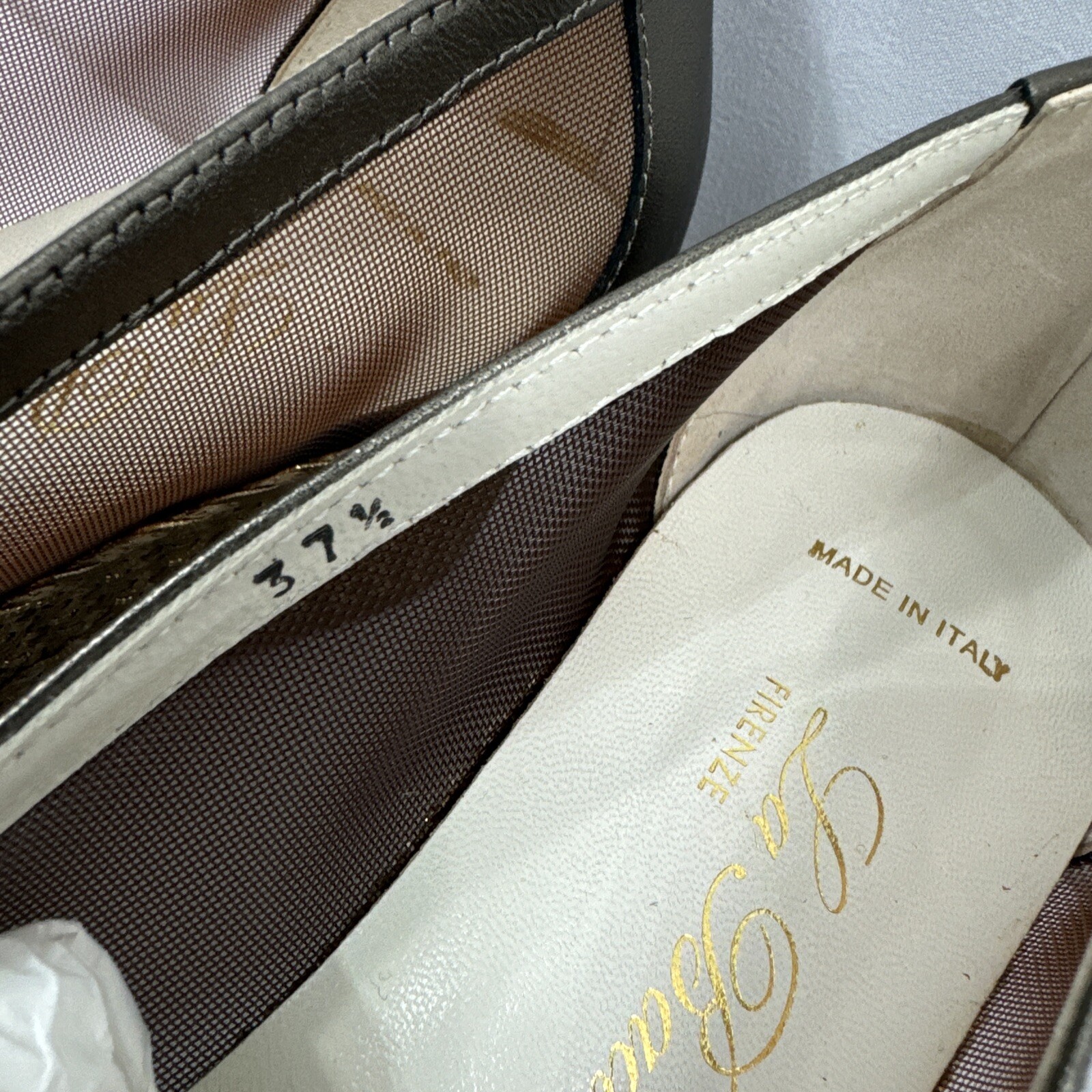 La Badia Firenze Women’s Bronze Shoes 37 1/2 Made in Italy