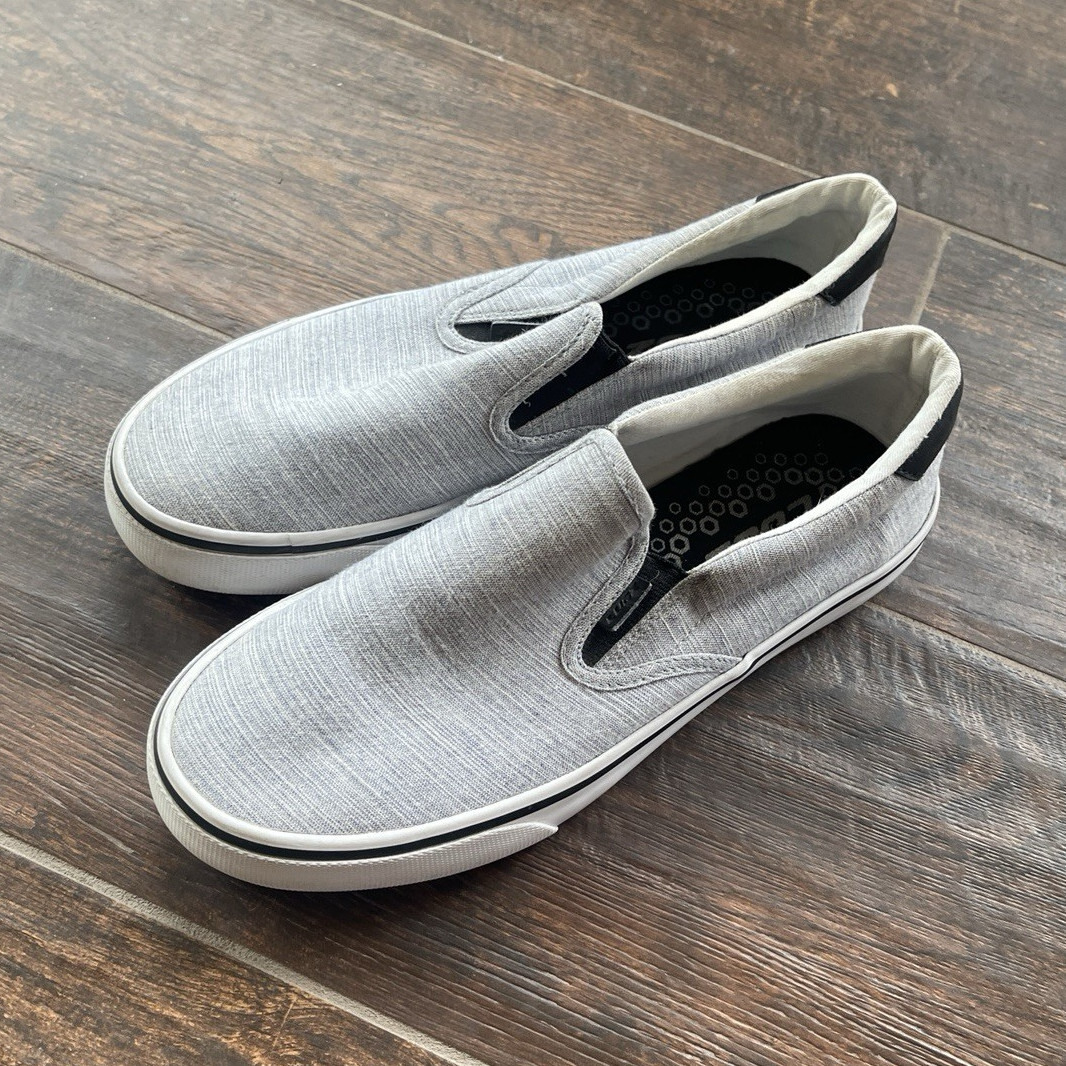 Lugz Unisex Adults Gray Slip-On Casual Shoes Size 10 Synthetic Upper Round Toe