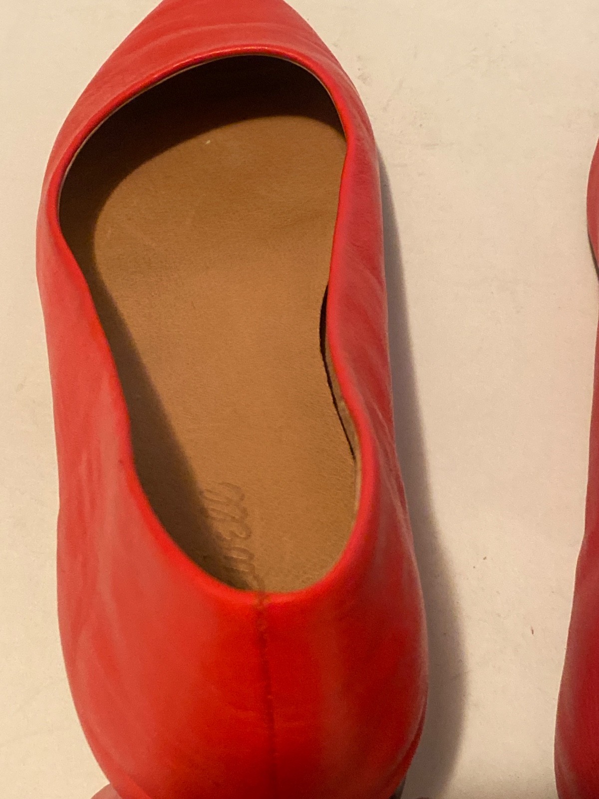 Madewell pointy flats leather orange 8.5 excellent!