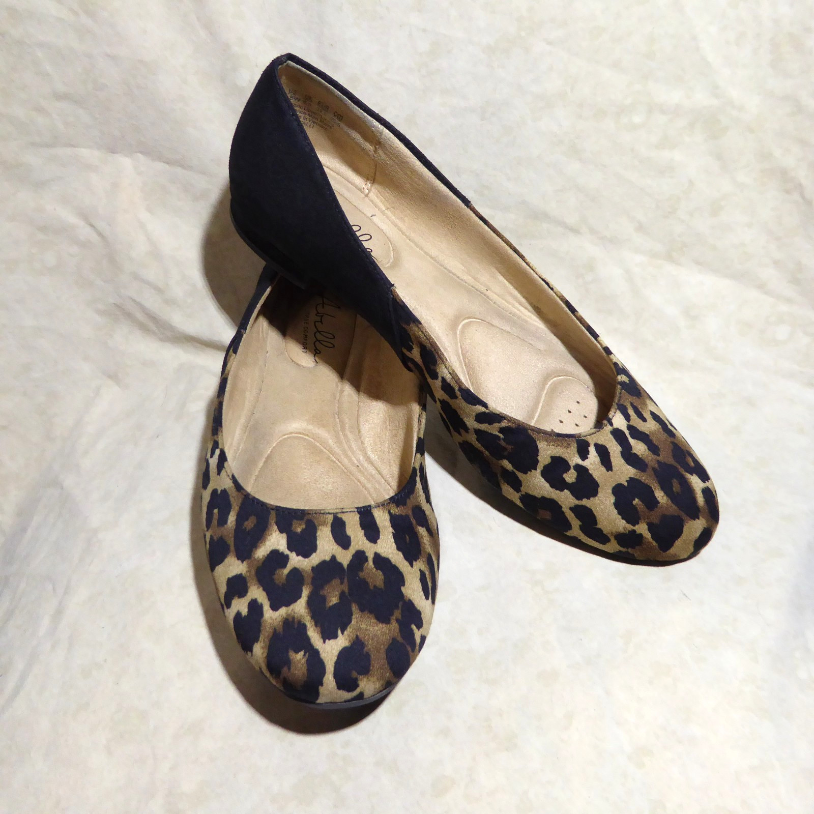 🥿 Abella True Comfort Ballet Flats sz 9.5 W Leopard Print / Black Suede Textile