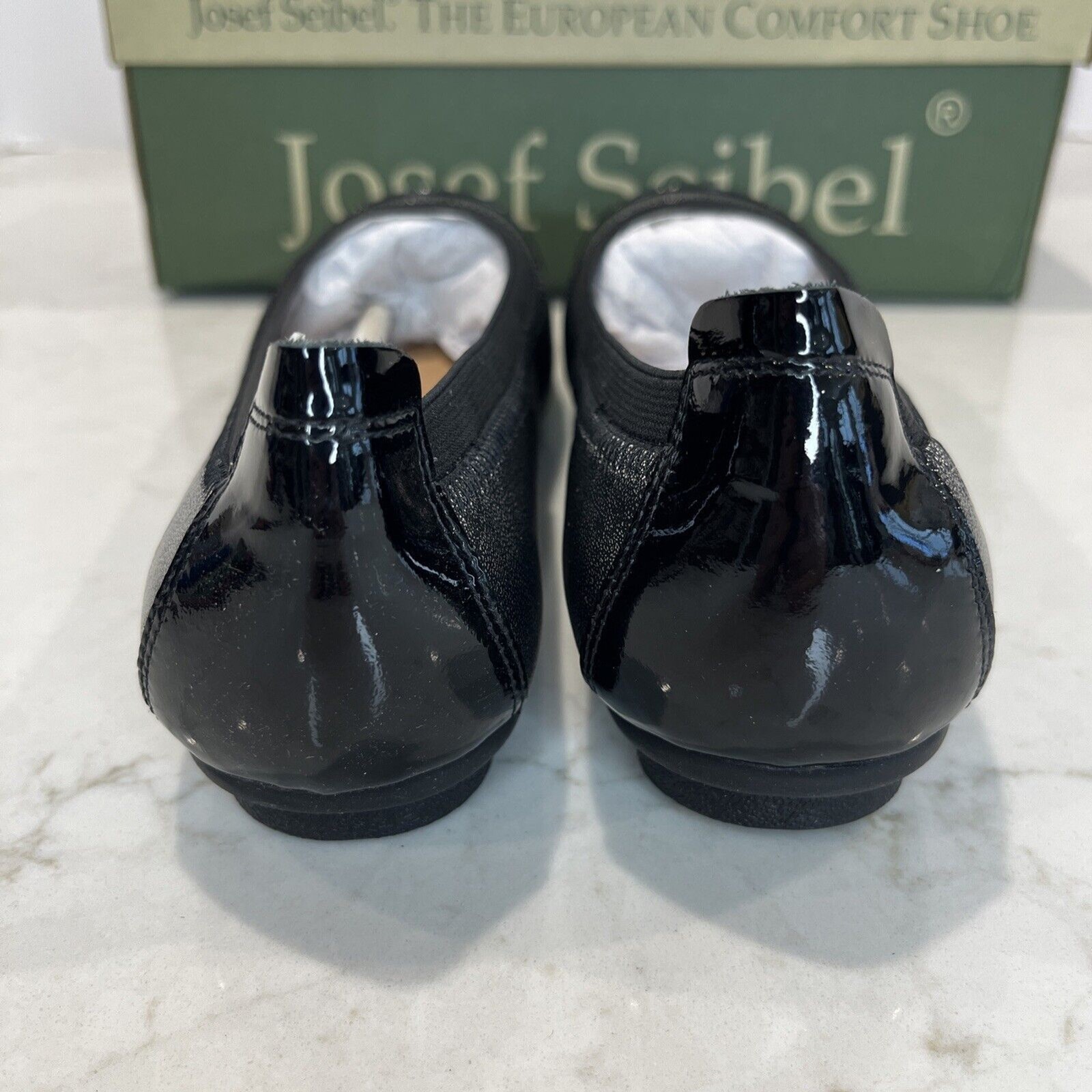 Josef Seibel Pippa Metallic Silver Cap Toe Comfort Ballet Flats EU 36 US 5.5 NEW