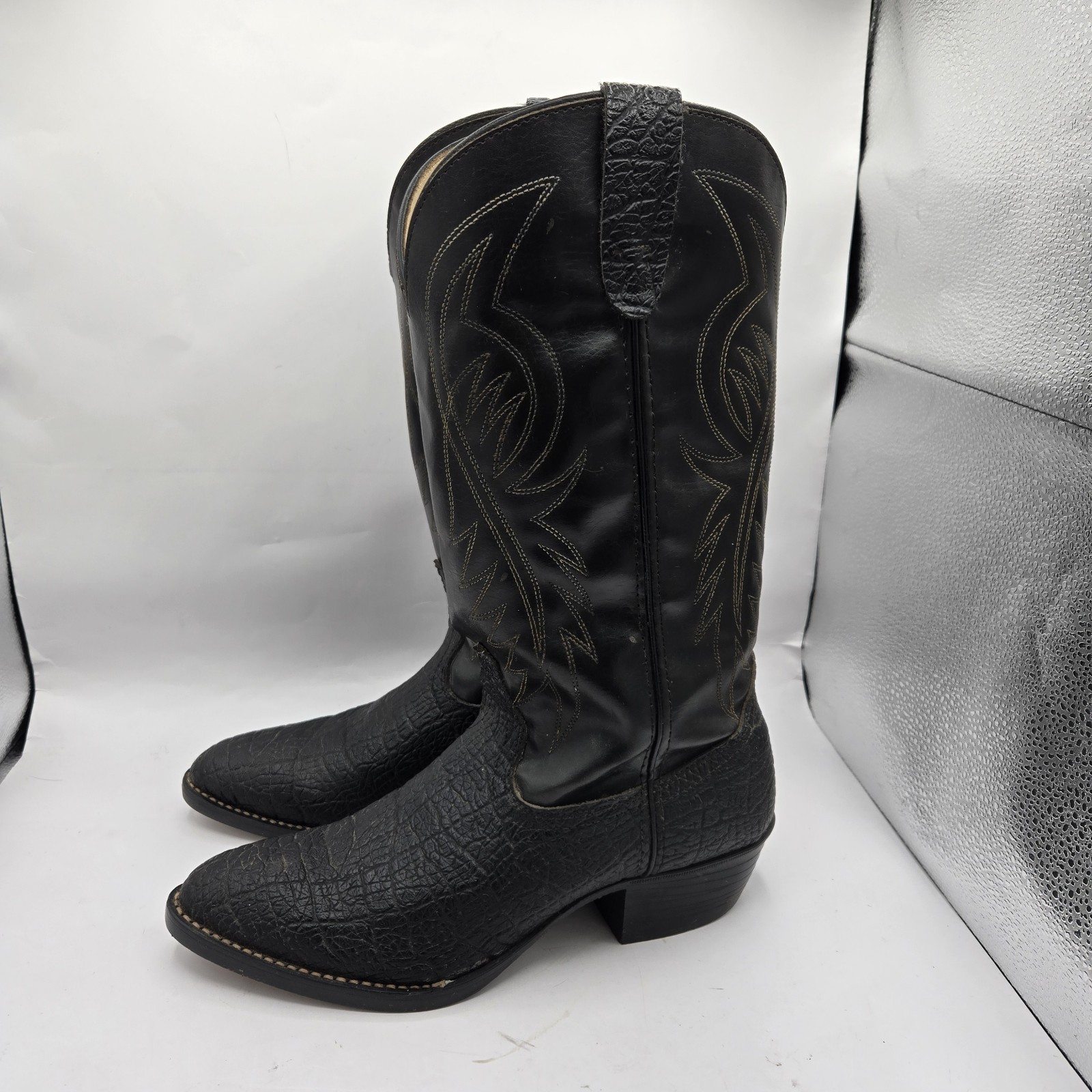 Bronco Cowgirl Boots Size 8.5 EE Style WM 1950 All Man Made Material Made In USA