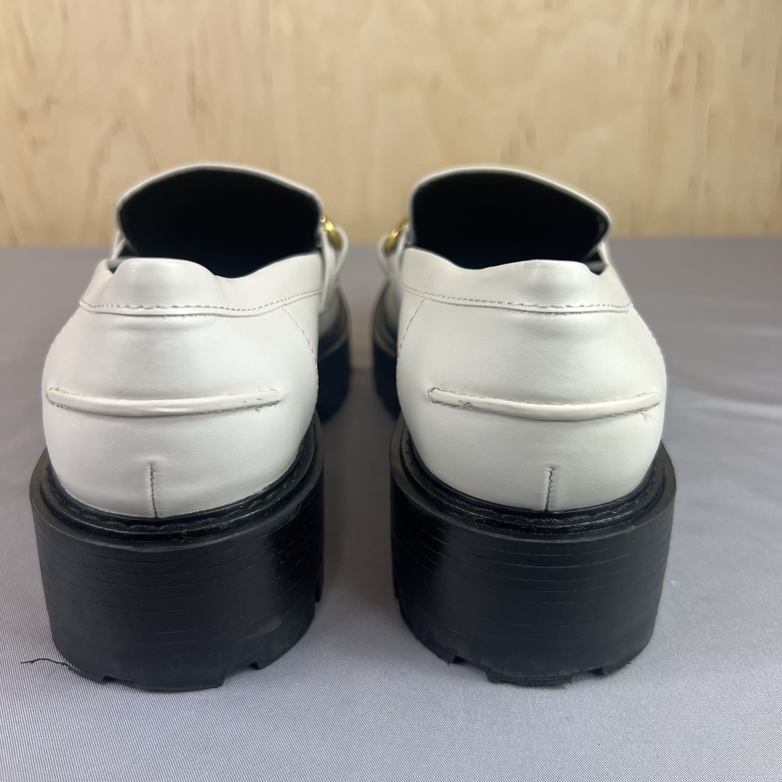 Charles & Keith Loafers Women’s US 6 EU 36 White/Black Patent Leather