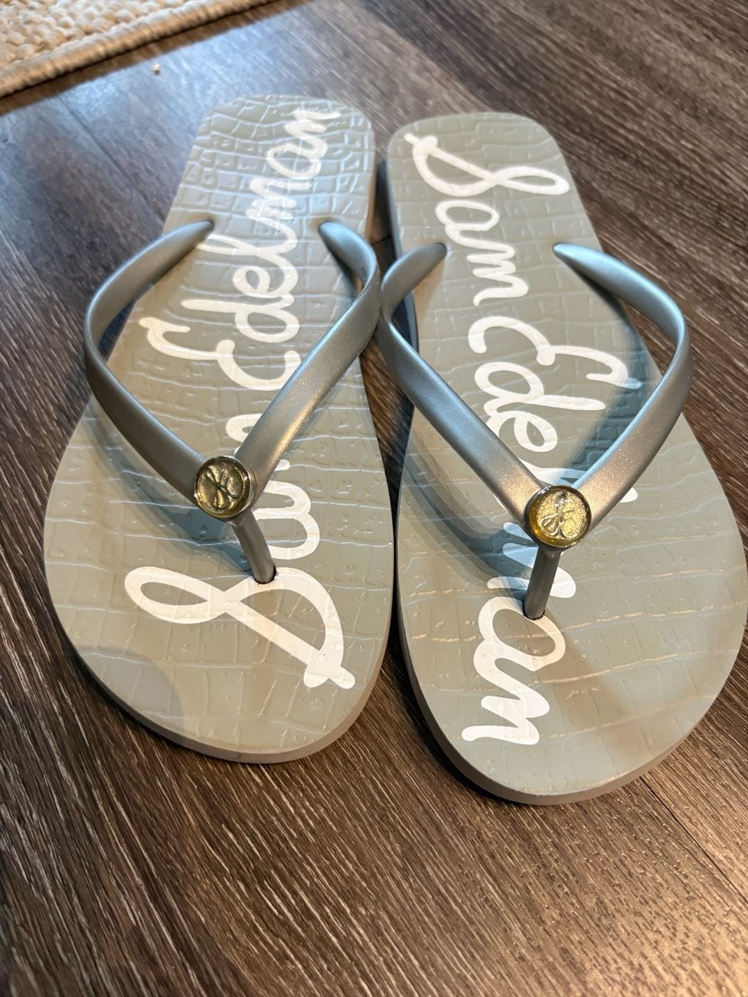 Sam Edelman Croc-Embossed Jelly Flip Flop Sandals