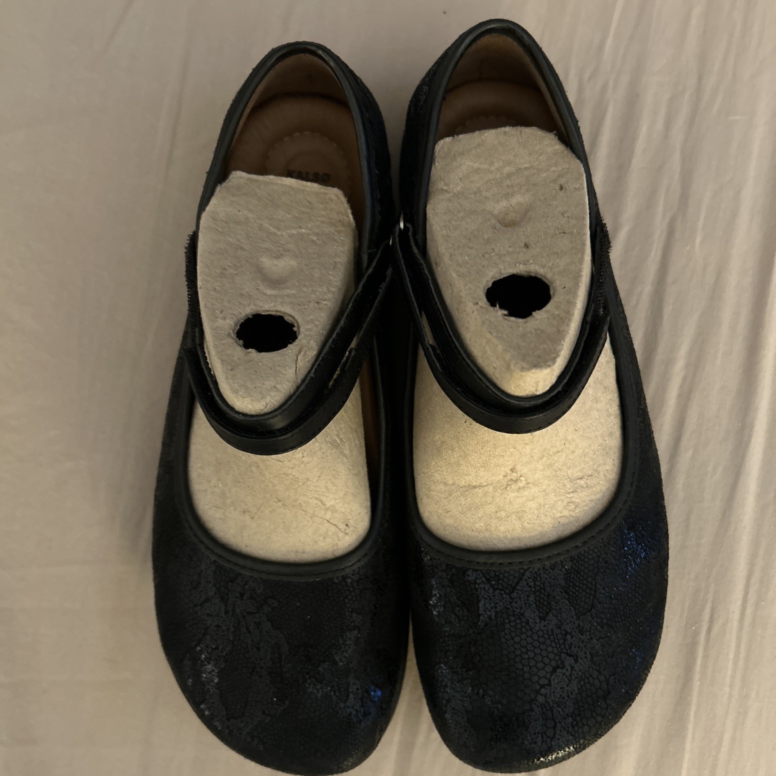 Ladies Kalso Earth Shoe Solar 3 Mary Jane Black Textured Leather US 7.5 B Adj