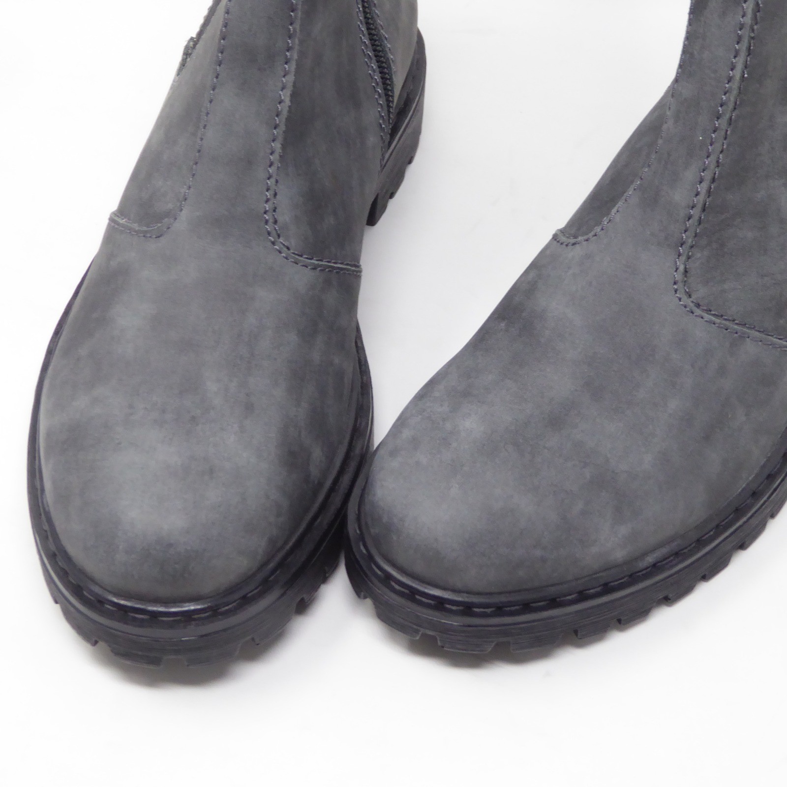 Josef Seibel Marta 06 Women Chelsea Boots Gray Suede Leather Lug Sole Zip 38 / 7
