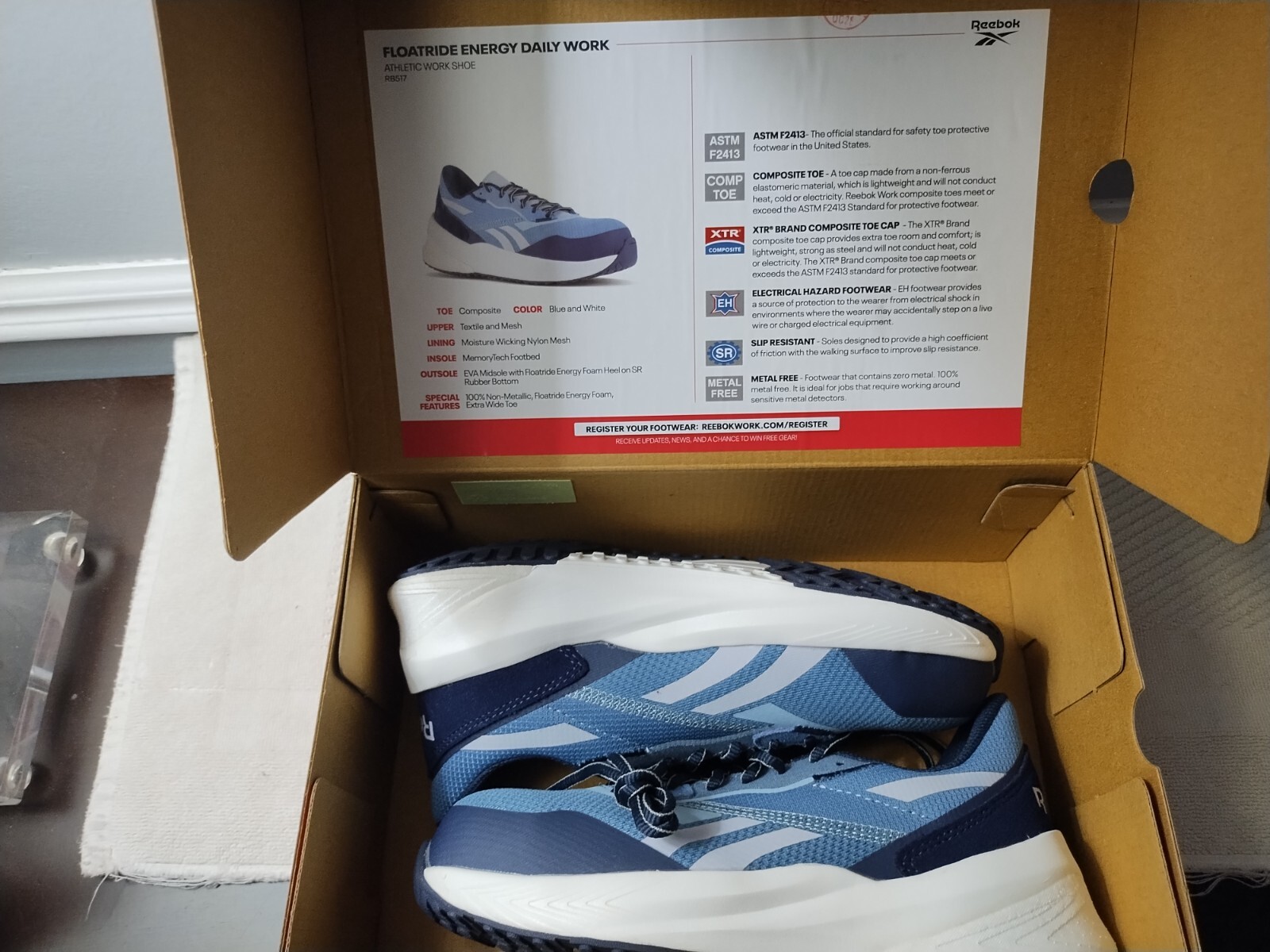 Reebok Floatride Energy Daily Work Shoe EH Comp Toe RB517 – Womens Size – 7.5