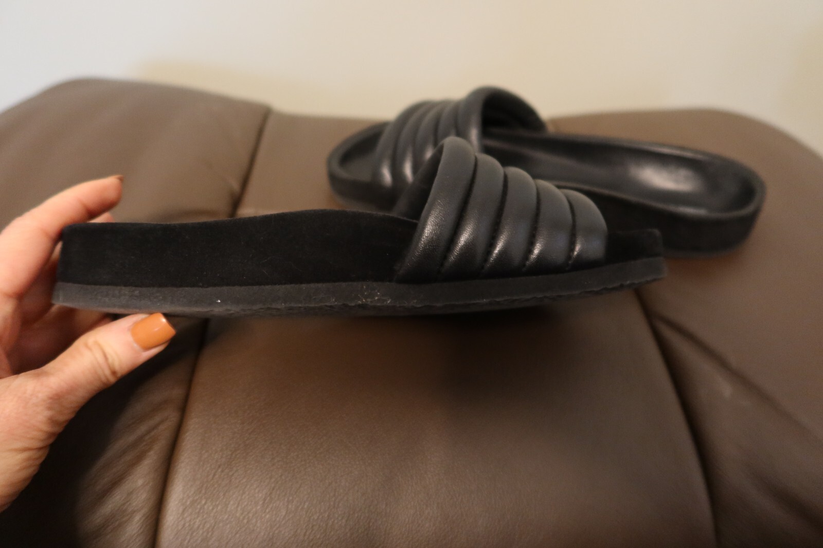 $430 Isabel Marant Hellea black lamb leather padded sandals size 36 with box