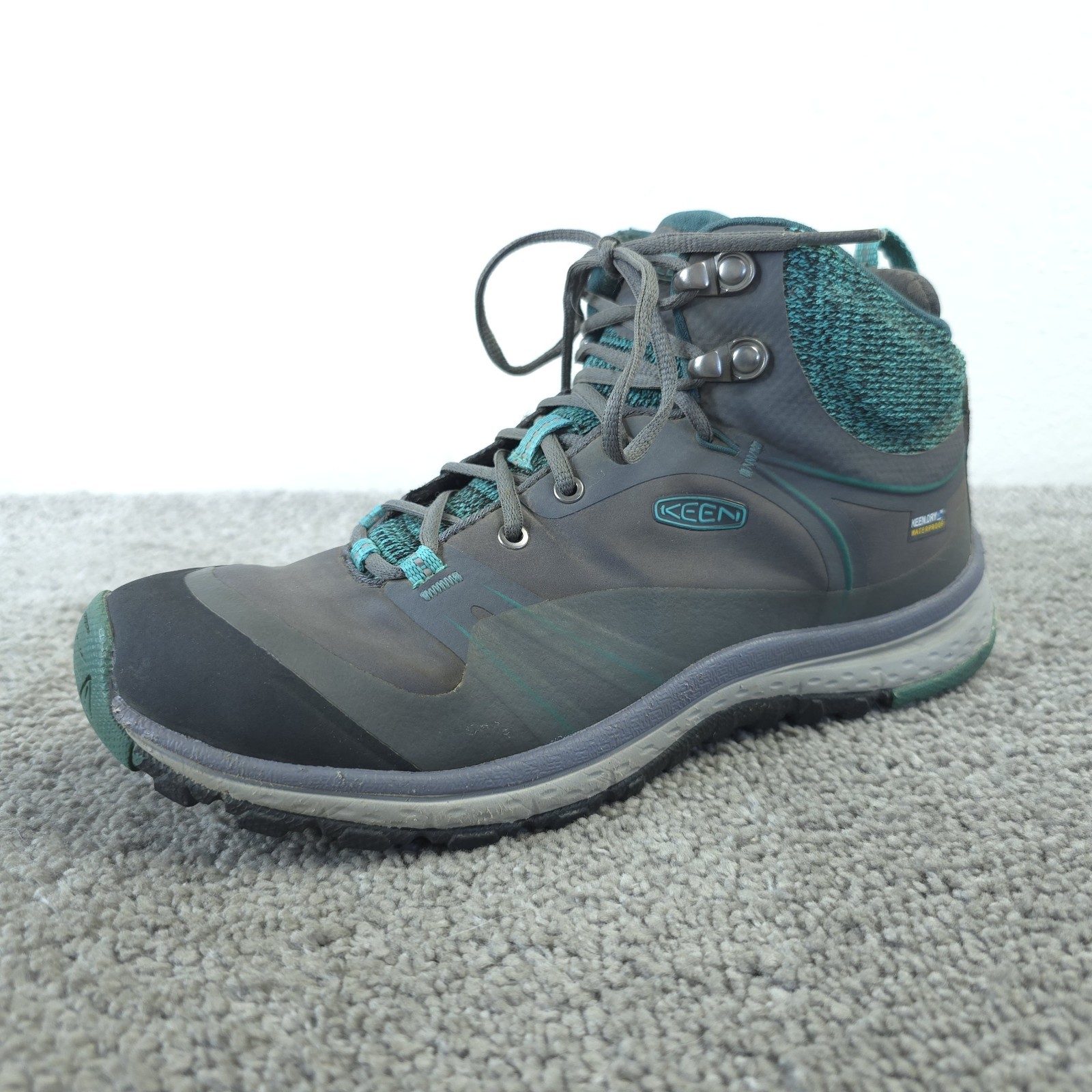 Keen TERRADORA Womens Size 7 Mid Hiking Boots Waterproof Trail Shoes Gray