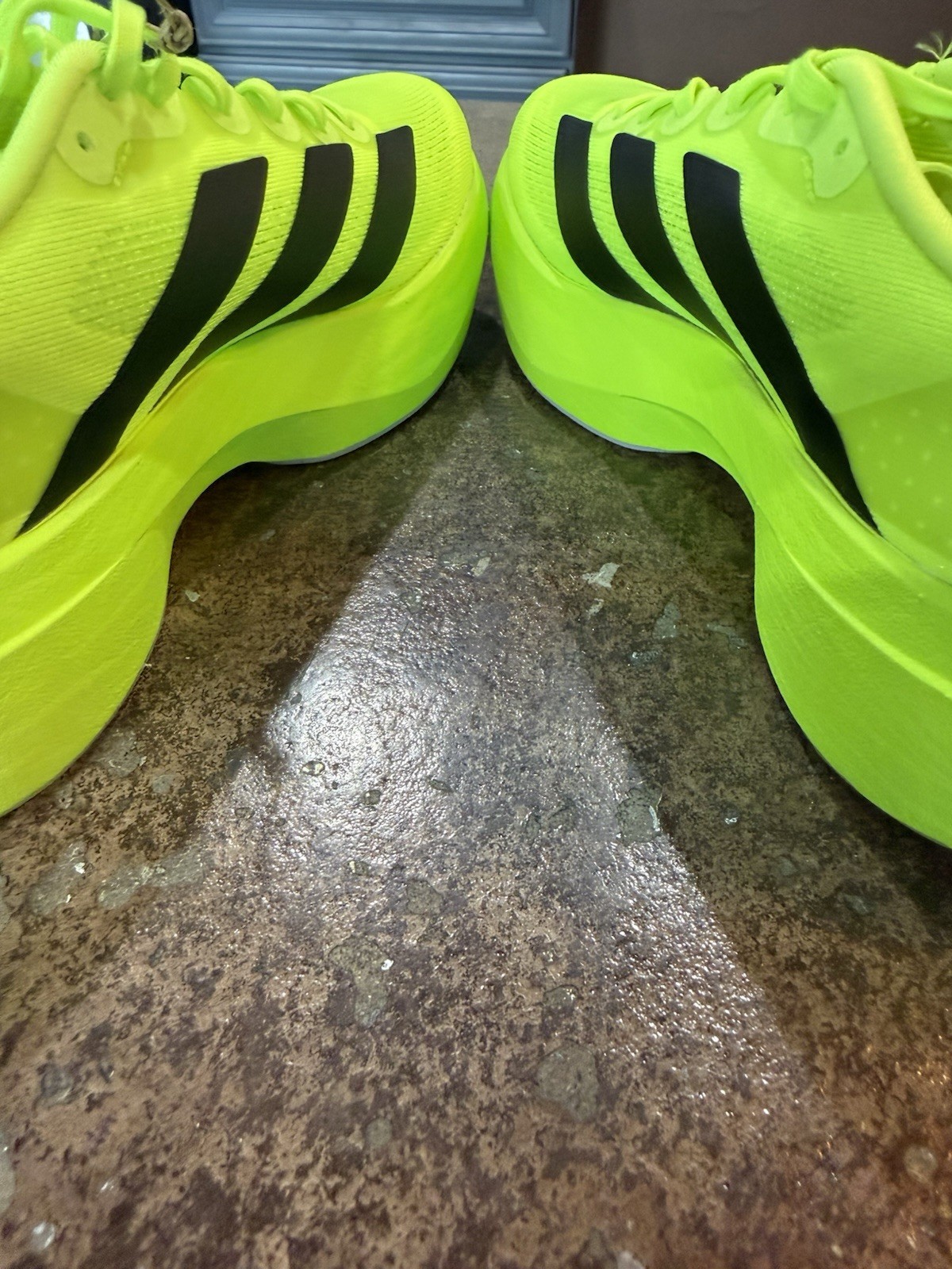 Adidas Women’s Evo SL Lucid Lemon Black Running Shoes Size 5