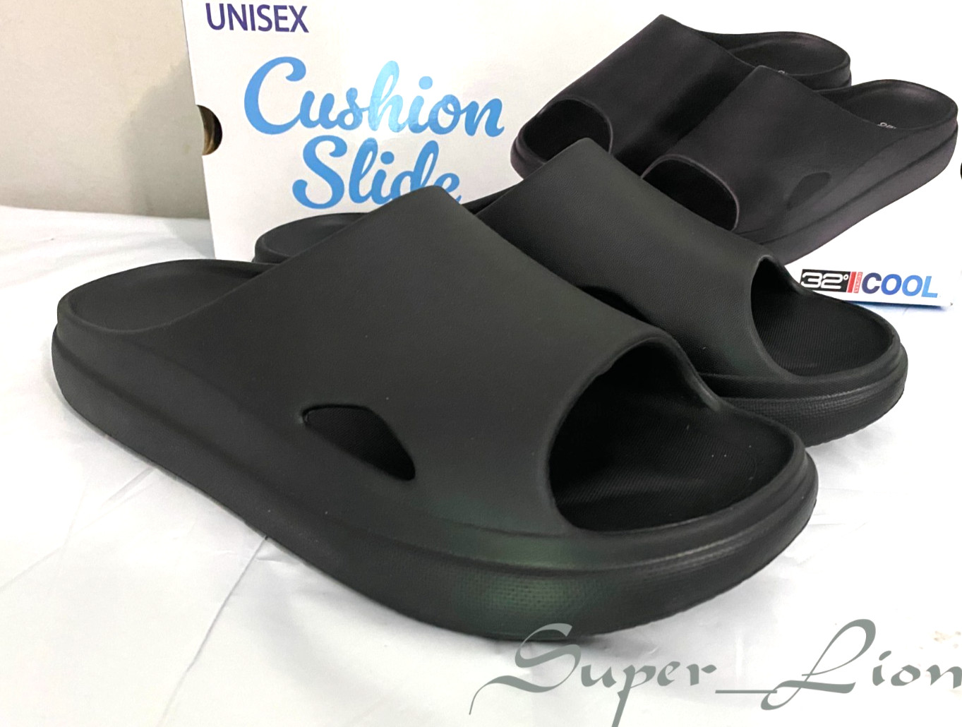 NEW 32 Degrees Cool Unisex Cushion Slide Sandals – PICK SIZE – BLACK