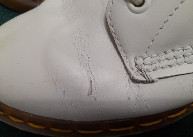 Women Dr Martens Boots White Leather 39 #3KQ6