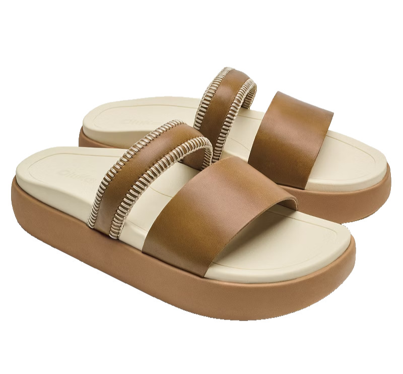 Mismatch OluKai Women’s Pae Slide Sandals US Size 7 Right, 8 Left $100 in Tapa