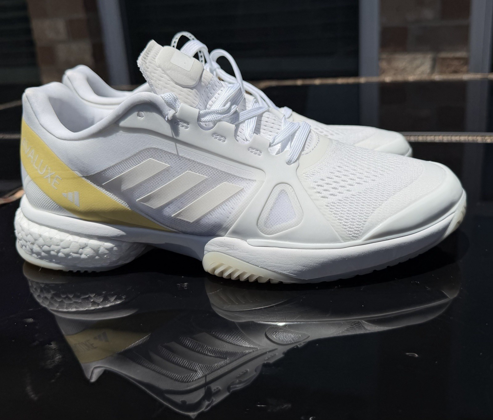 Adidas Avaluxe Tennis Shoes Women’s US 8.5 White Yellow Boost JQ7080 NWT