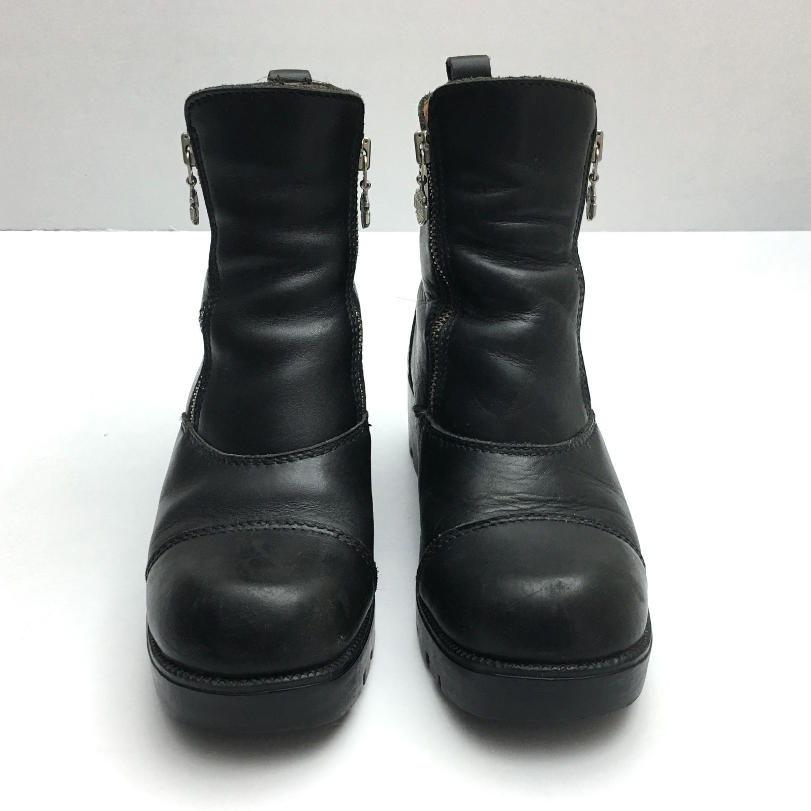 Harley Davidson Women’s Amherst Short Boot Black Leather Zippers size 7