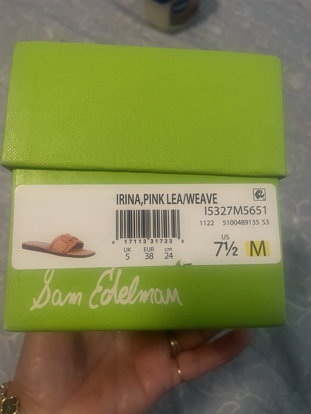 Sam Edelman Irina Pink Lea Weave Women’s Modern Flats Sandals Size 7.5