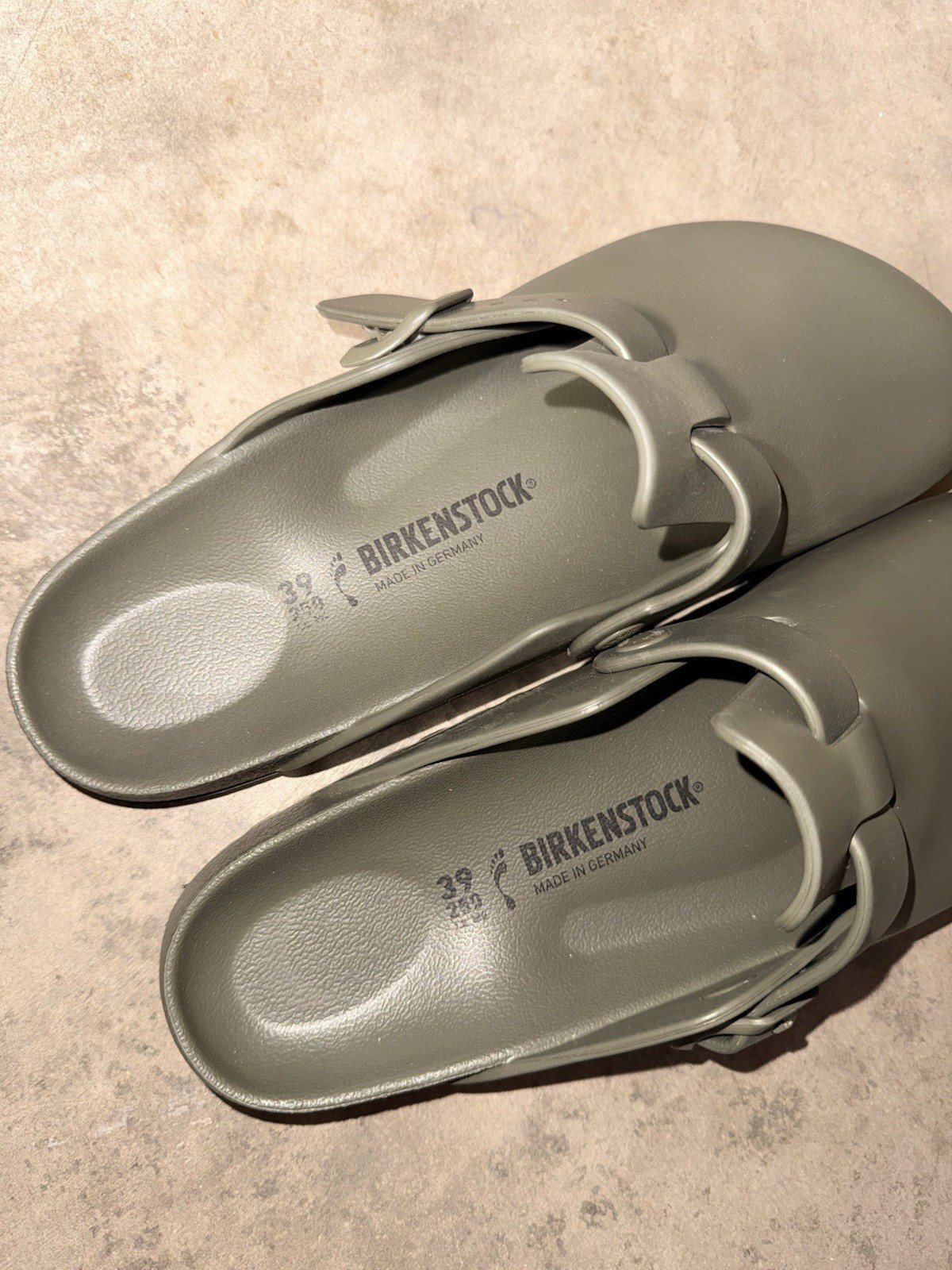 BIRKENSTOCK NIB BOSTON EVA (PLASTIC BLEND) KHAKI GREEN 39 Ladies 8N