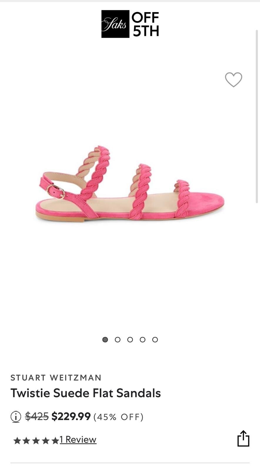Size 8-Stuart Weitzman Twistie Pink Suede Ankle Strap Flat Sandal Women’s