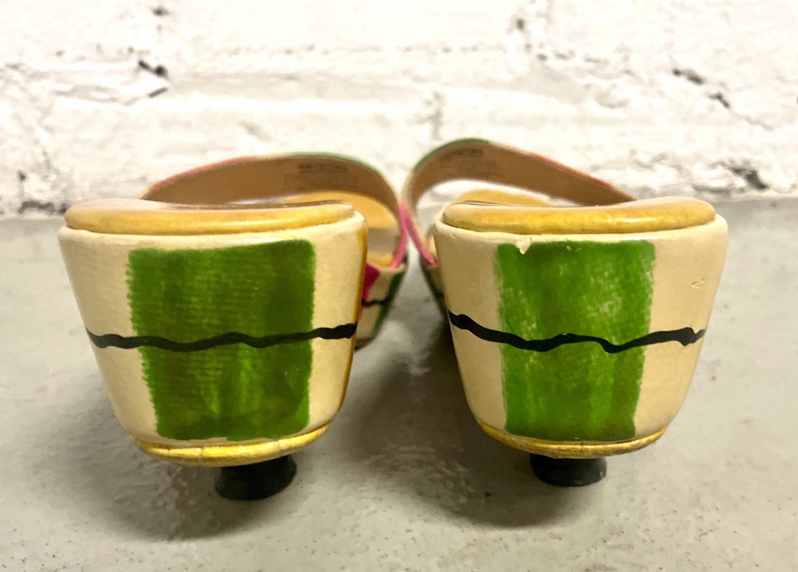 Wanted Bahama Platform Slide Sandals Size 7 Colorful Abstract Art Wedge