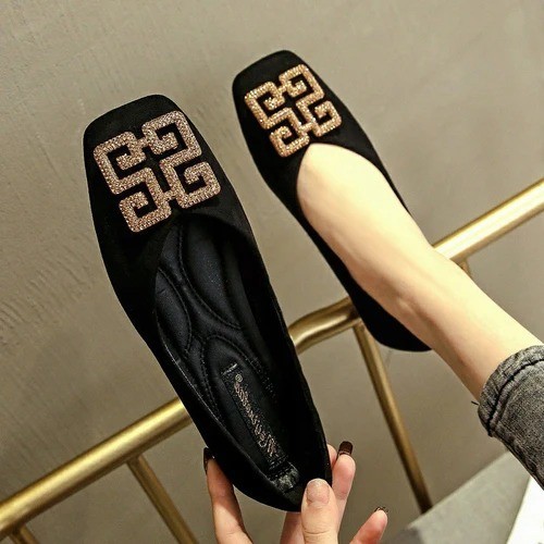 Leather Slip on Shoes for Women Ballet Flats Shallow Flat Shoe Spring Summer