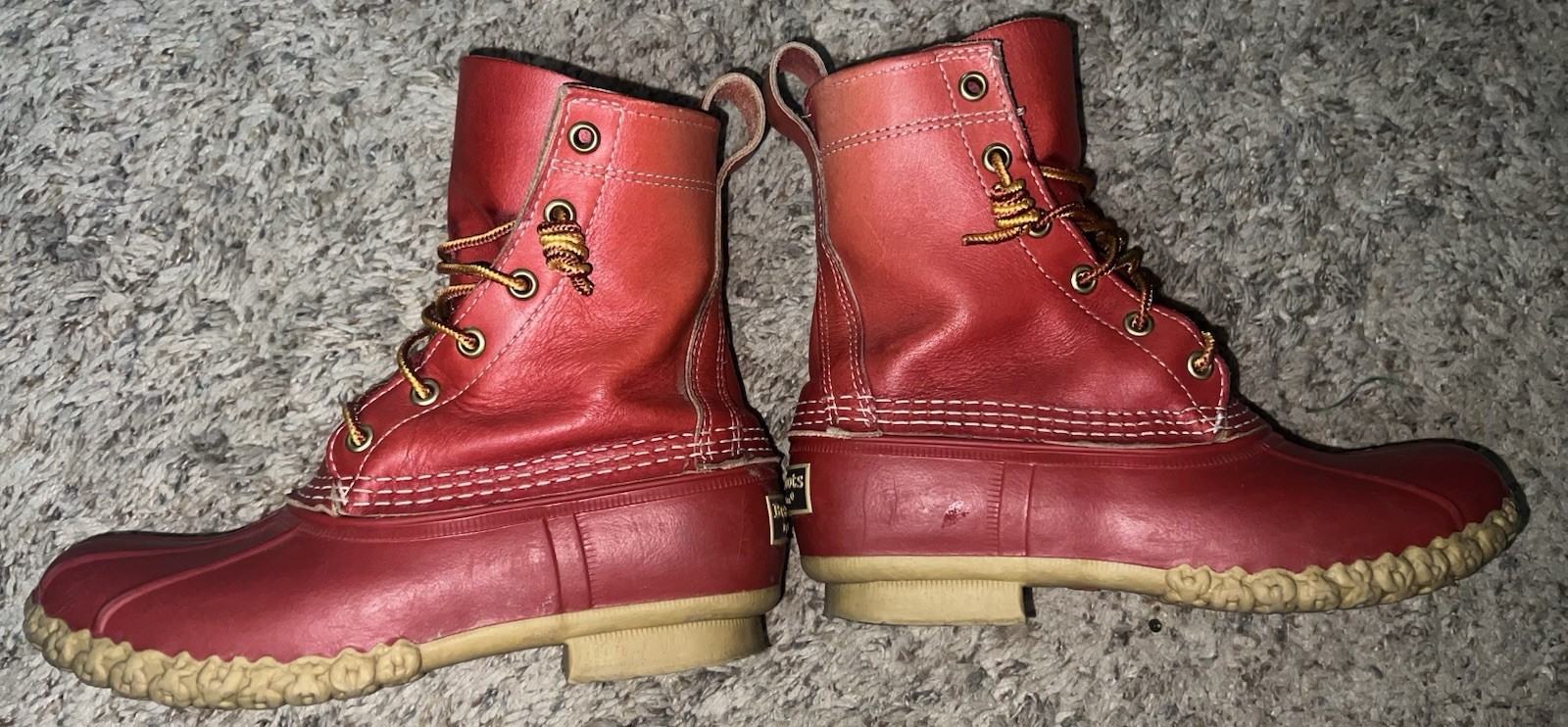 RARE Vintage Bean Boots by L.L. Bean women’s 6M Red Leather Duck Boots USA Made