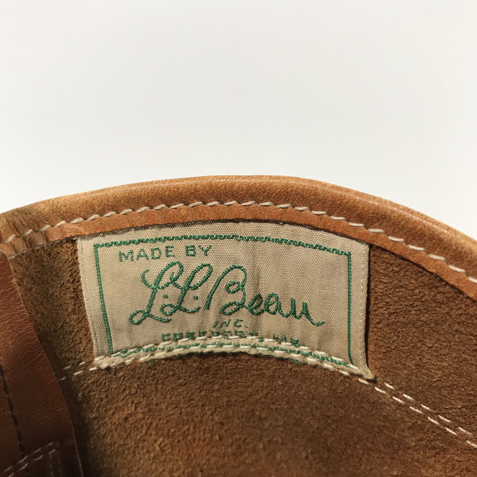 LL Bean Script Cursive Logo Mens 7 Narrow Maine Hunting Duck Boot Rubber Leather