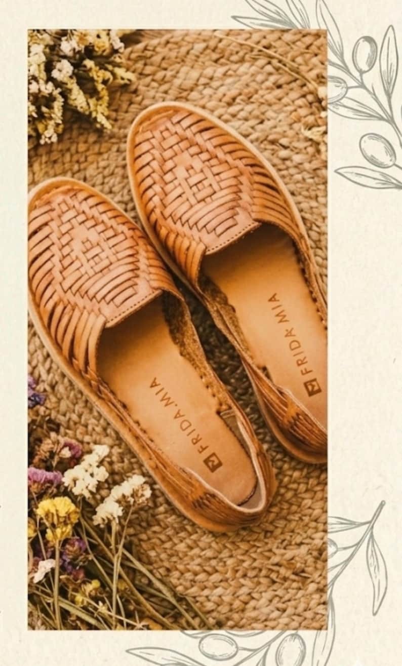 Women’s Handmade Leather Huarache Sandals Boho Vintage Mexican Style