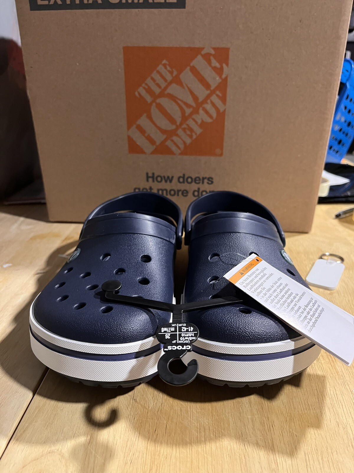 CROCS Crocband Platform Iconic Comfort Clog Slip On Shoe Women 10 Men 8 Navy