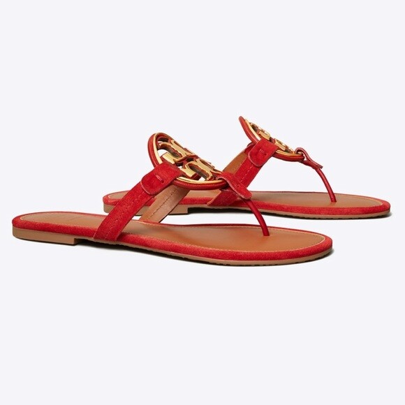 NIB Tory Burch Metal Miller Sandal Black Navy Tan White Pink Green Yellow 6 – 10