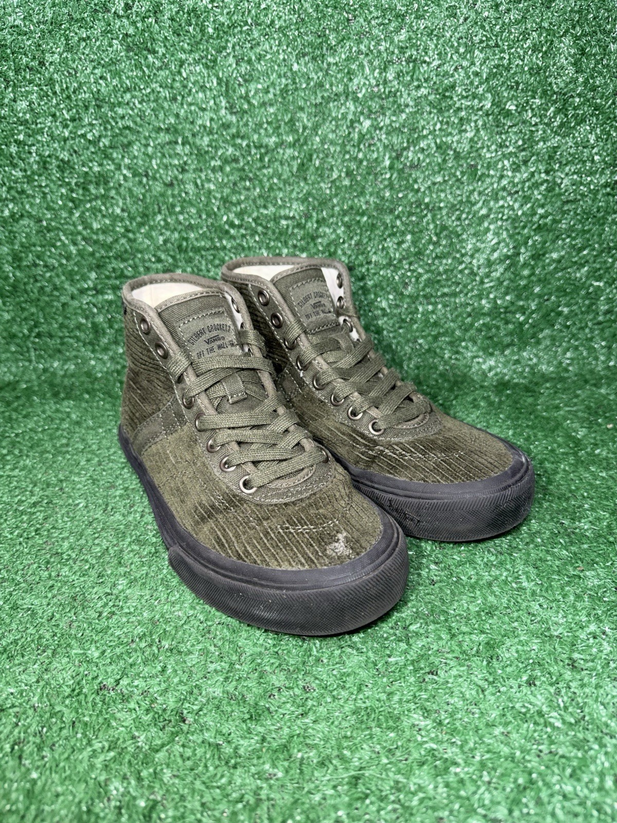 Vans Womens Size 5.5 Gilbert Crockett Green Corduroy Casual Shoes Skate Sneakers