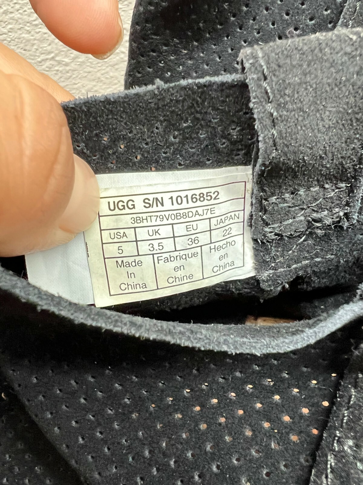 UGG Black Classic Unlined Mini Womens 5 Perforated Boots 1016852