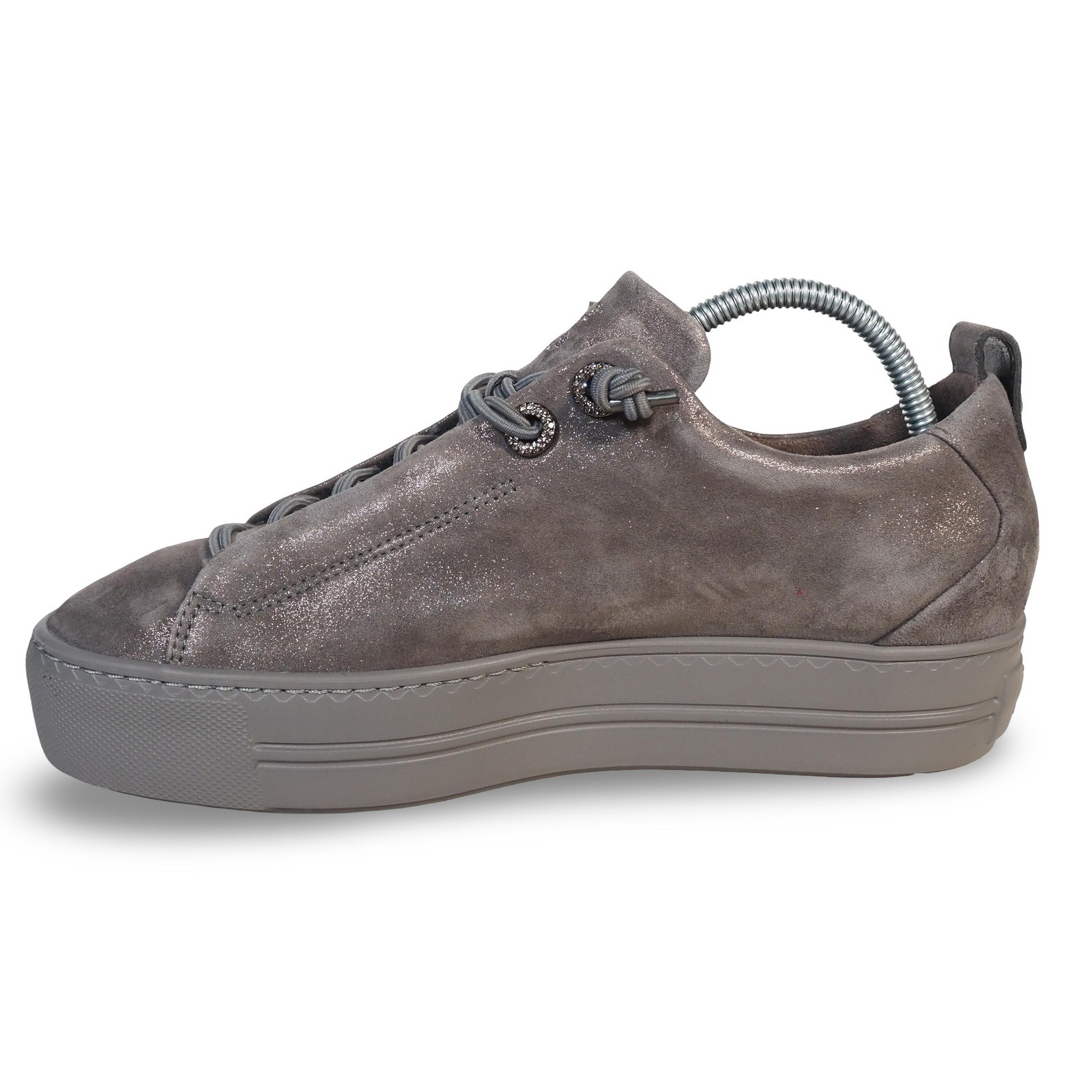 Paul Green Emely Platform Shimmer Sneakers Womens 7 UK 4.5 Iron Grey Metallic