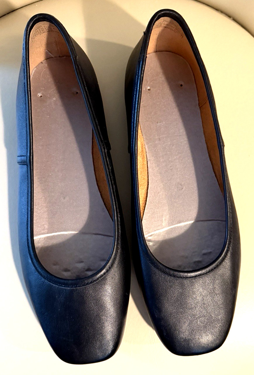 Vionic Orinda Womens Black Leather Ballet Flats Size 9 Comfort Shoes BD01-2024