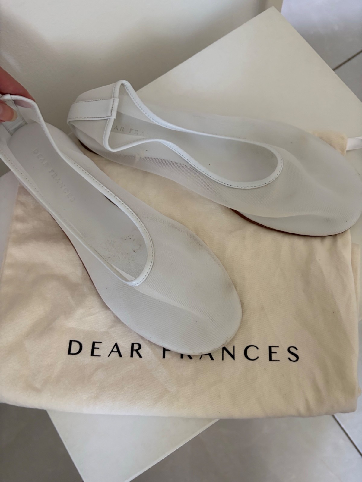 DEAR FRANCES- white mesh- flats-classics-39