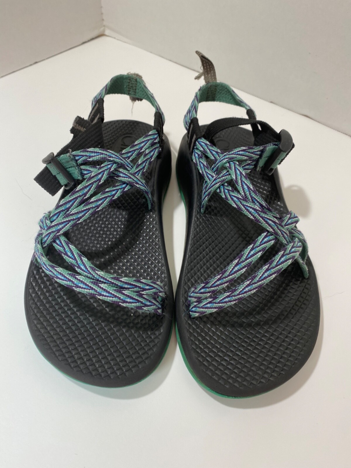 Chaco classic strap sports sandals Womans sz 5 purple/ mint green water shoes