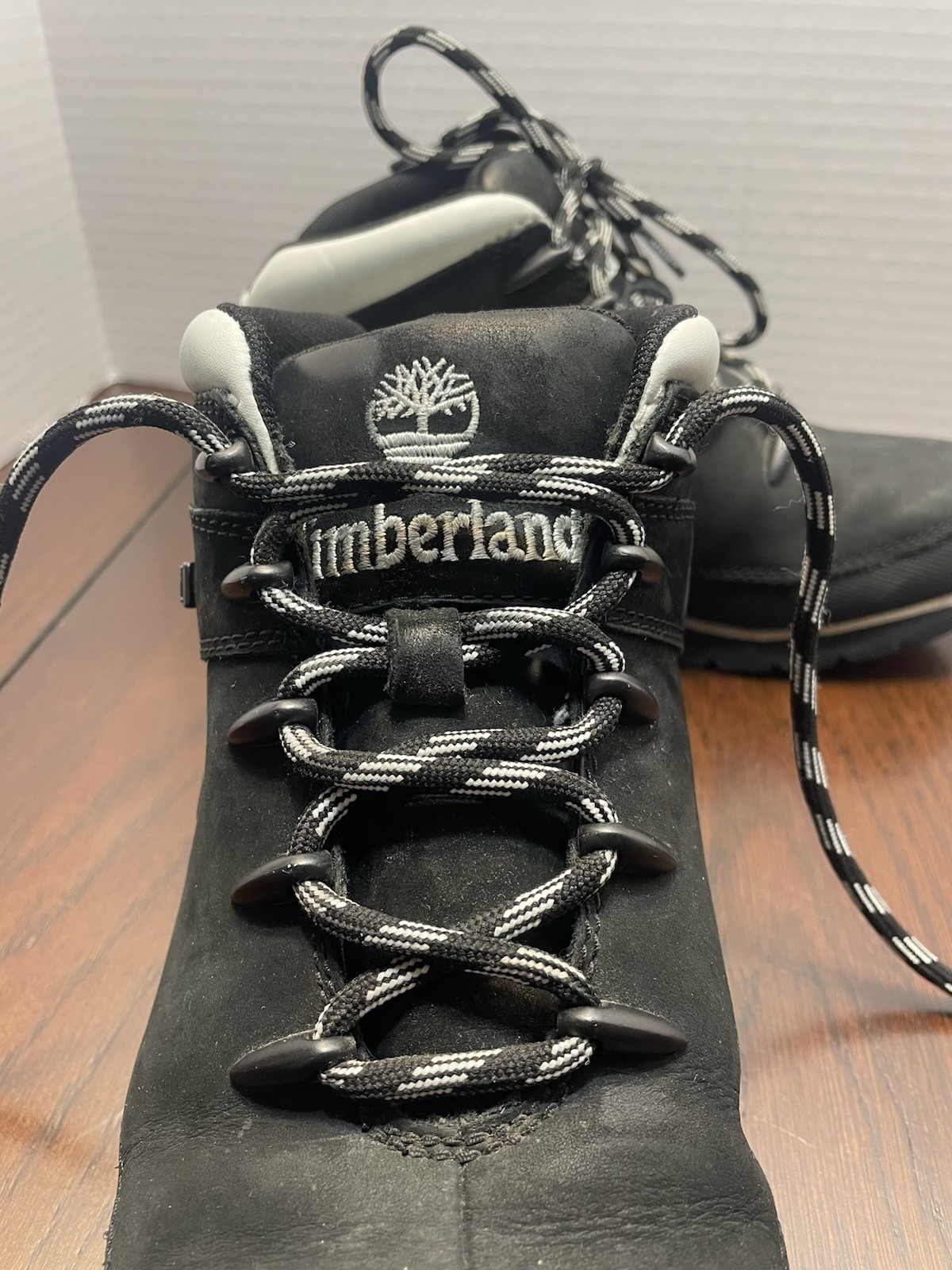 Timberland Euro Sprint Mid Hiker Boot A1R39 Women’s Size 8 Black White Trim