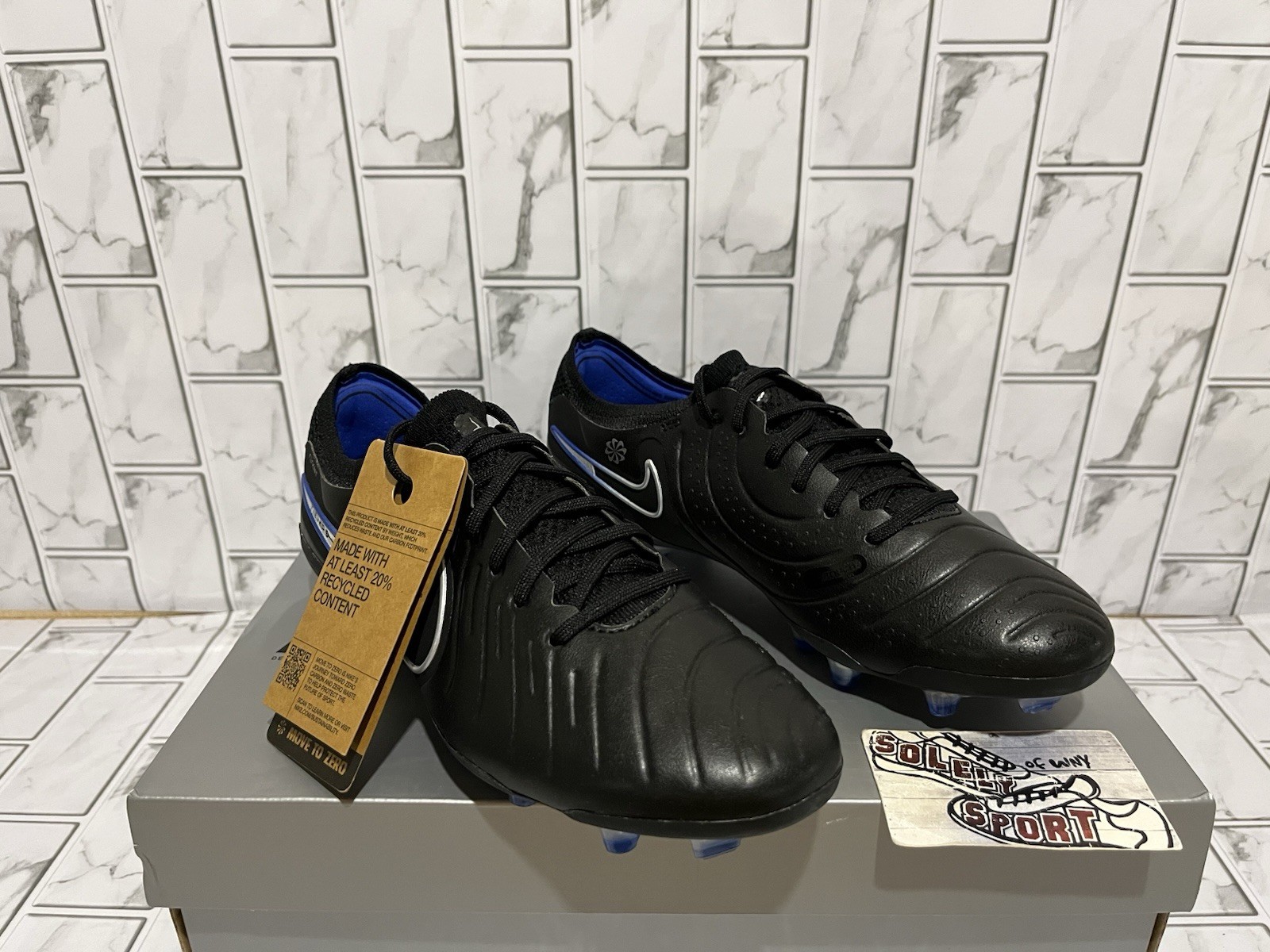 New Nike Tiempo Legend 10 Elite FG ACC Soccer Cleats Black Royal Blue Womens 8