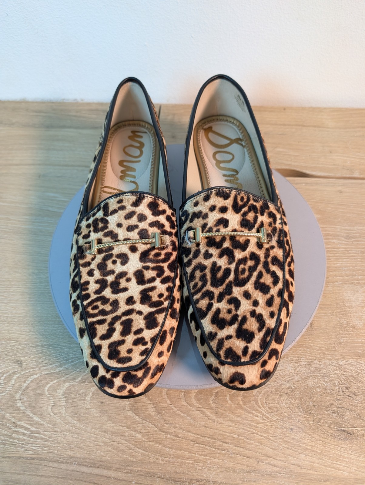 Sam Edelman Lior Penny Loafer Womens Size 10.5 Calf Hair Leopard Print Shoes