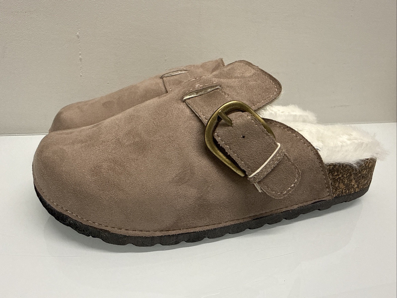 Streetwear Society Suede Fur Comfort Slip-On Mules Fashion Clogs Women’s Size 8