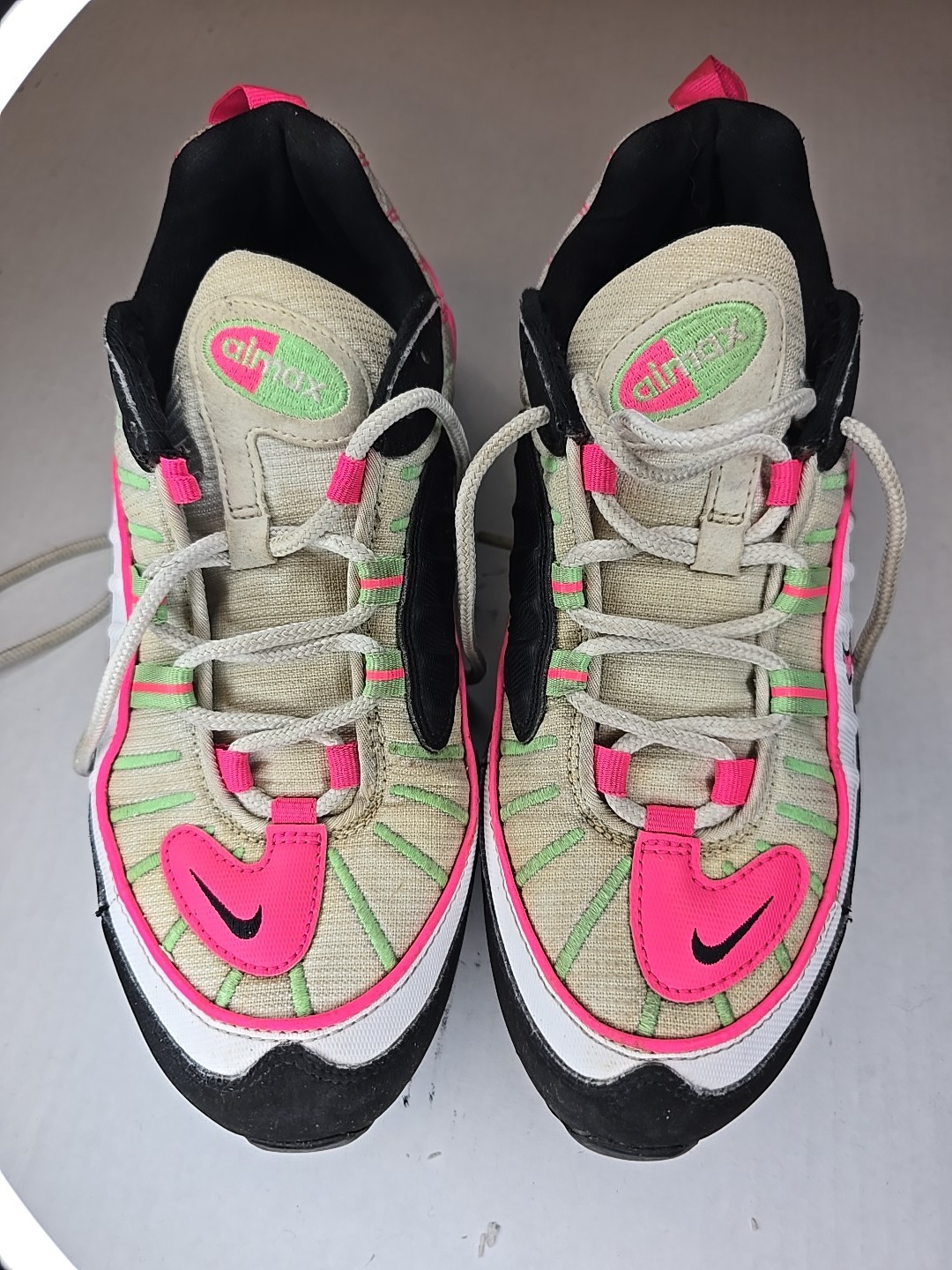 Women’s Nike Air Max 98 Watermelon Pink White Green Black CI3709-101 Size 9.5