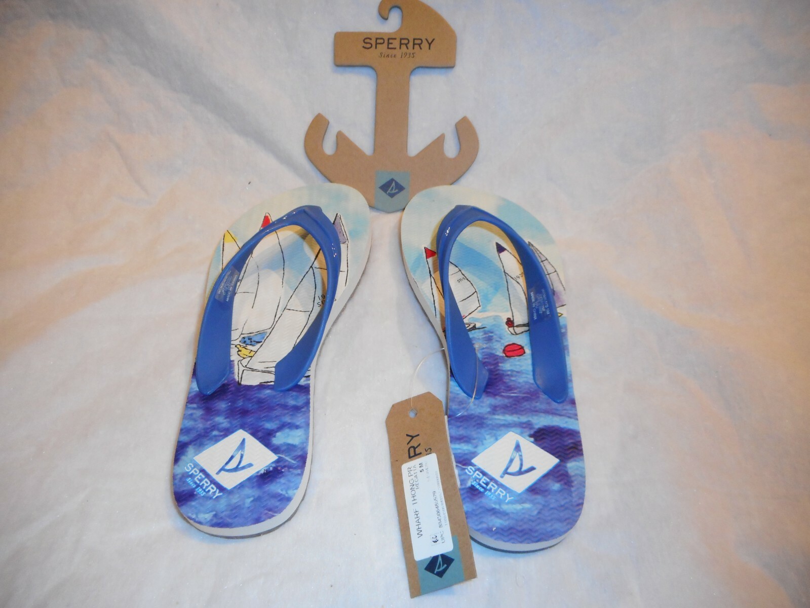 N/W/T Sperry Wharf Thong Women Regatta Slippers Size US 5M