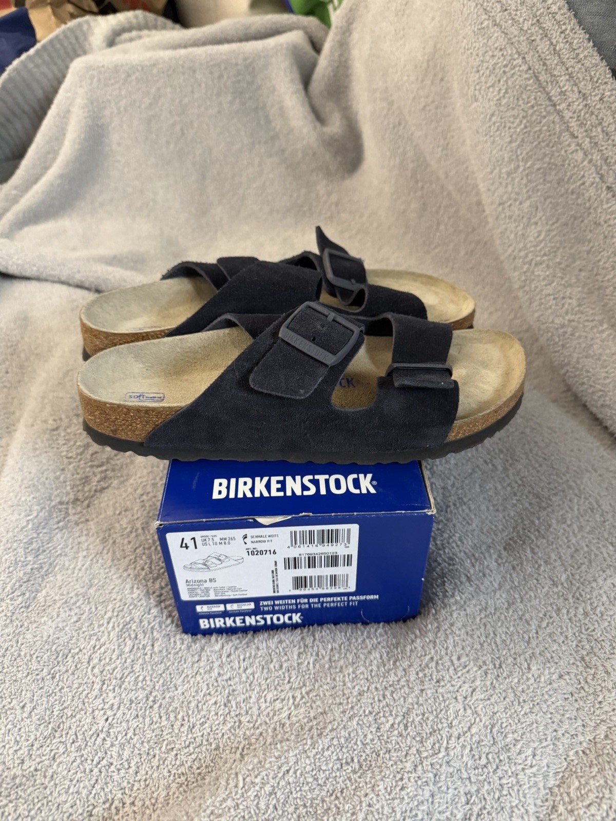 Birkenstock | Arizona | suede Soft Footbed | Navy | Size EU 41 / W 10 / M 8