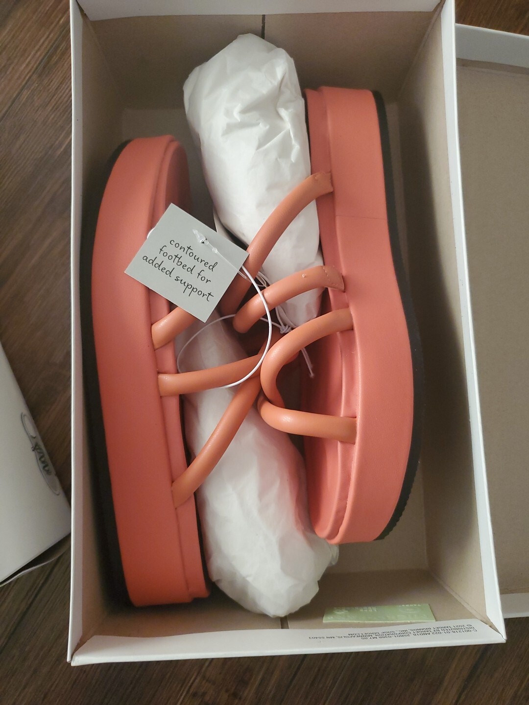 A New Day Women’s Soft Apricot Orange Dory Platform Heel Sandals Size 6