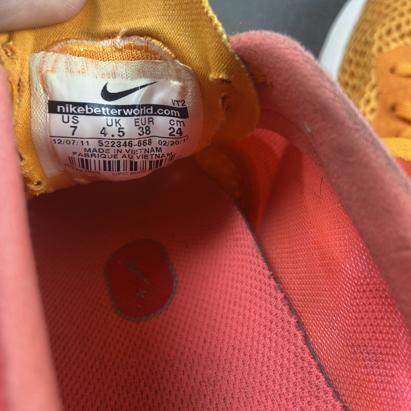 Nike Lunar MTRL Shoes Womens 7 Orange Pink Running Training Sneakers Montreal