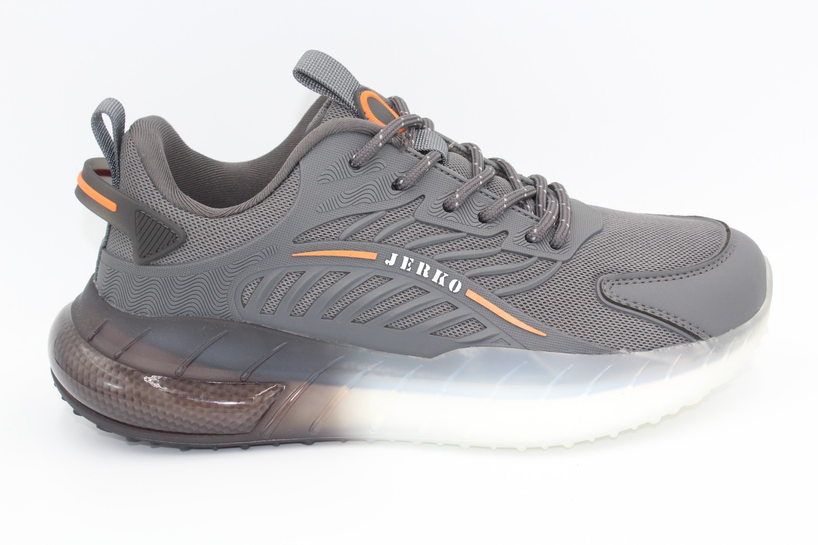 Size 8.5 – Grey Breathable Running Sneakers Lightweight Elastic Sole Comfort